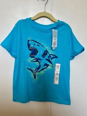 Cat & Jack Teal Shark Short-Sleeve Tee